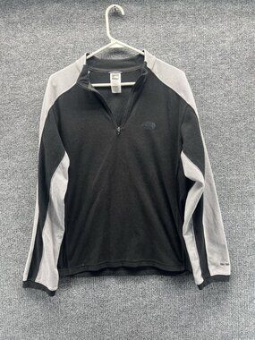 The North Face Pullover Mens Small Black 1/4 Zip Long Sleeve Fleece Hiking Top